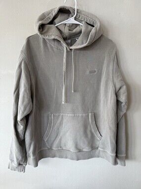 Kith Distressed Washed gray Hoodie Womens Extra Large Sweatshirt Long Sleeve